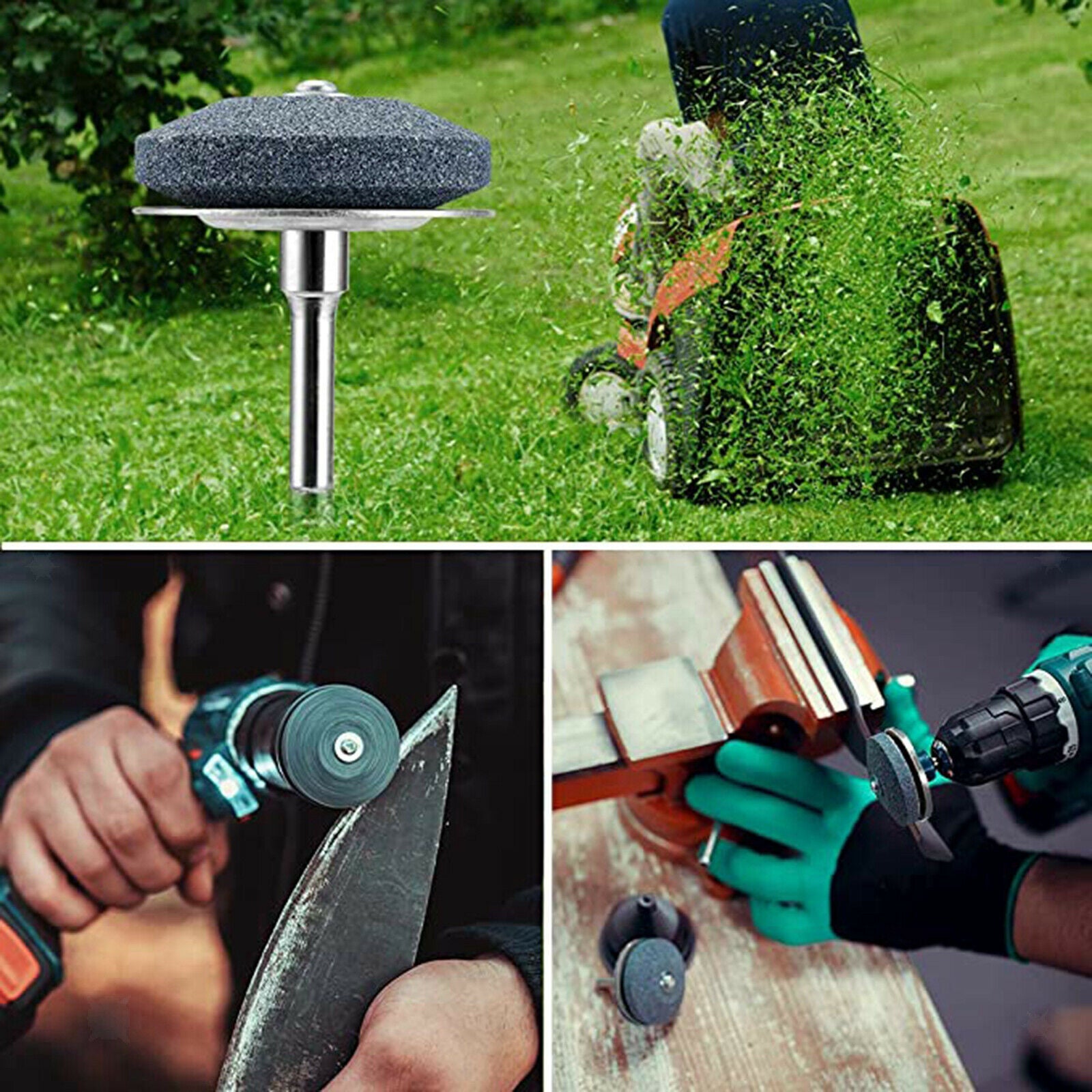 4 Pack Lawnmower Lawn Mower Blade Sharpener Balancer for Electric Drill