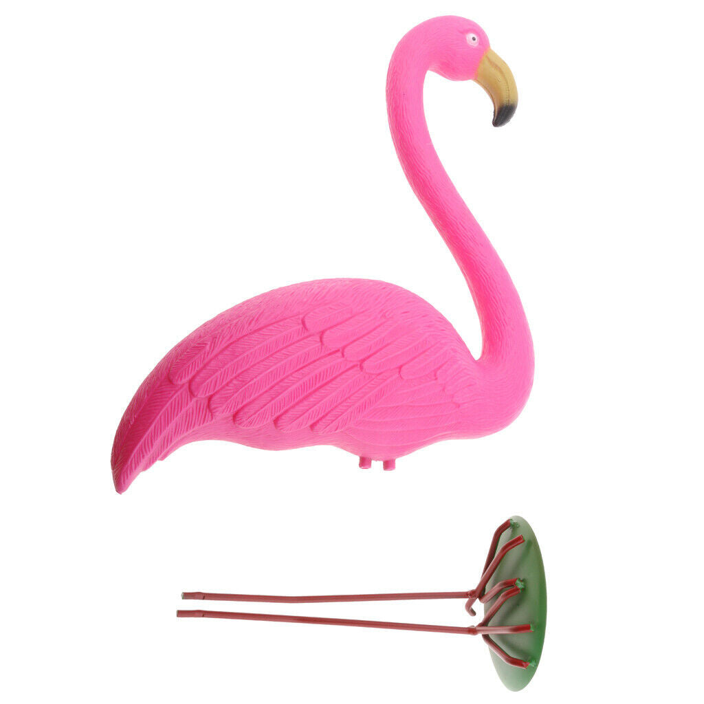 Set F 2pc Vivid Pink Flamingo Yard Simulation Flamingoes Lawn Yard Art Decor