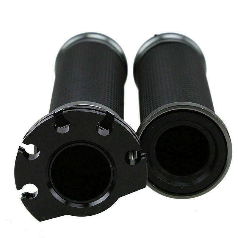 2PC 7/8in Aluminum Alloy 22mm Handlebar Grip with Throttle Tube Twist Motorcycle