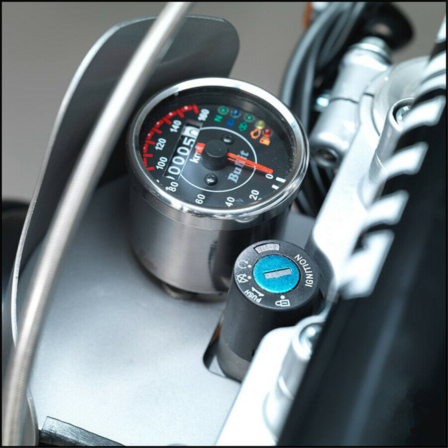Motorcycle Mechanical Odometer Speedometer KM/H MPH OIL Pump Indicator Light