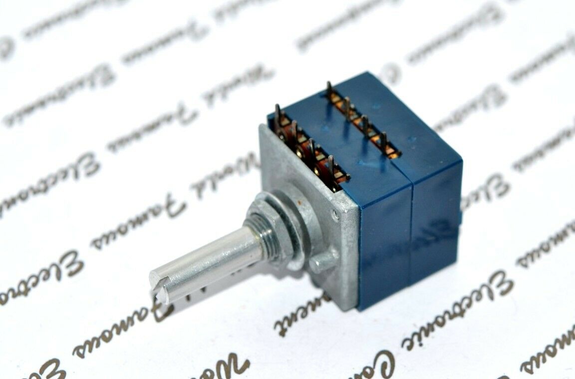 1pcs- ALPS RK27 500KA 500K Volume Dual Potentiometer Round - JAPAN RK27112A00A40