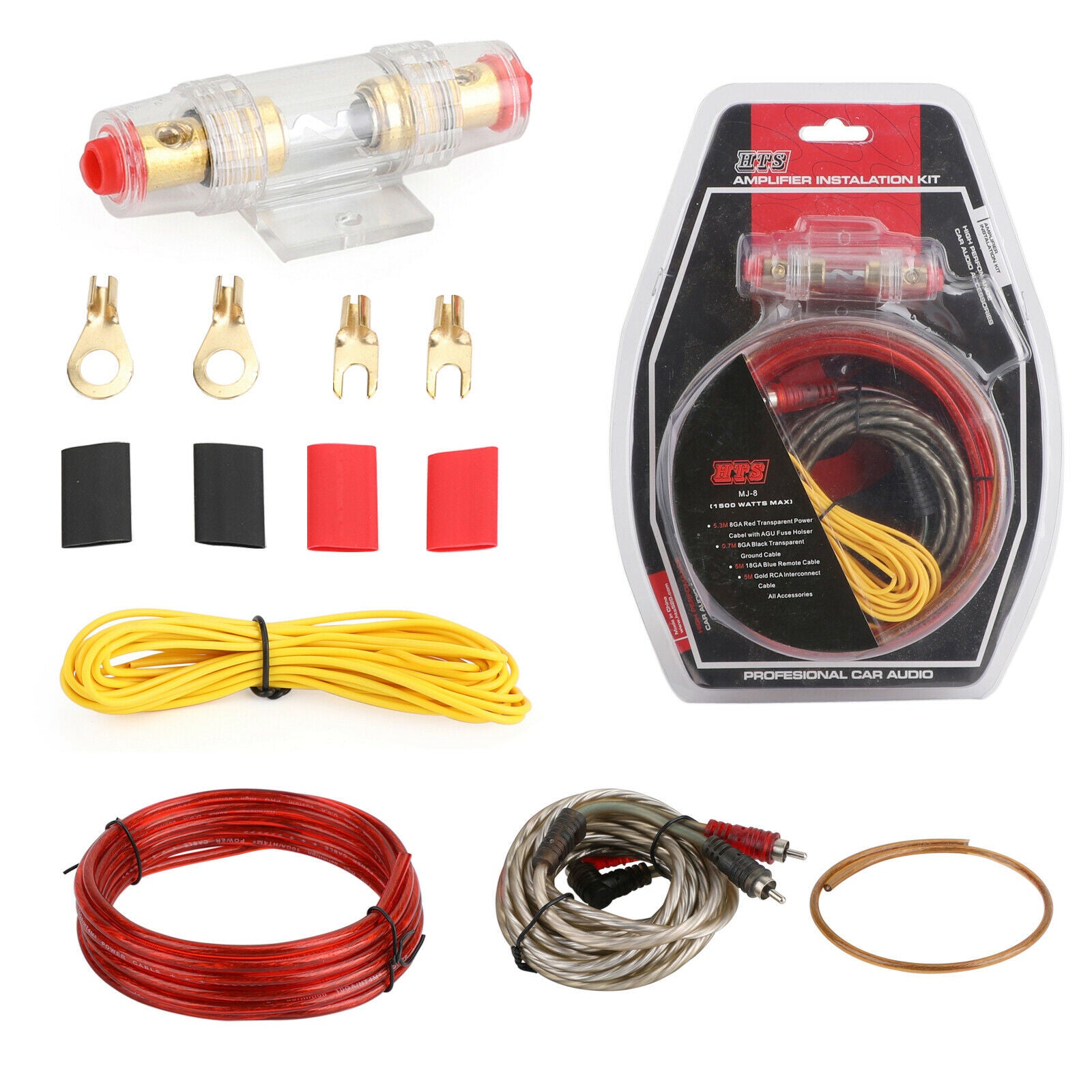 10 GAUGE 1500W Cable Car Amplifier MJ-8 Audio RCA Sub Subwoofer Wiring Wire CN