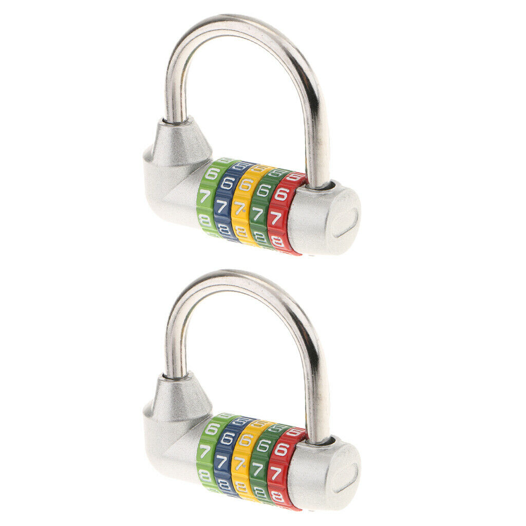 2Pcs Mini 5 Digits Number Password Code Lock Combination Padlock Resettable for