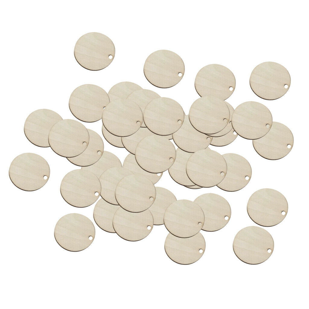 100pcs Lots Wooden Pieces Wood Chips Round Discs Party Decor DIY Craft
