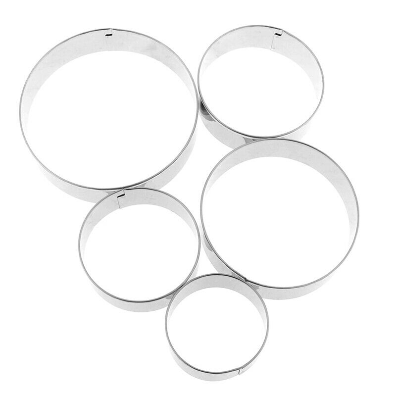 5 Set Round Circle Stainless Steel Cookie Cutter Biscuit DIY Baking Pastr.l8