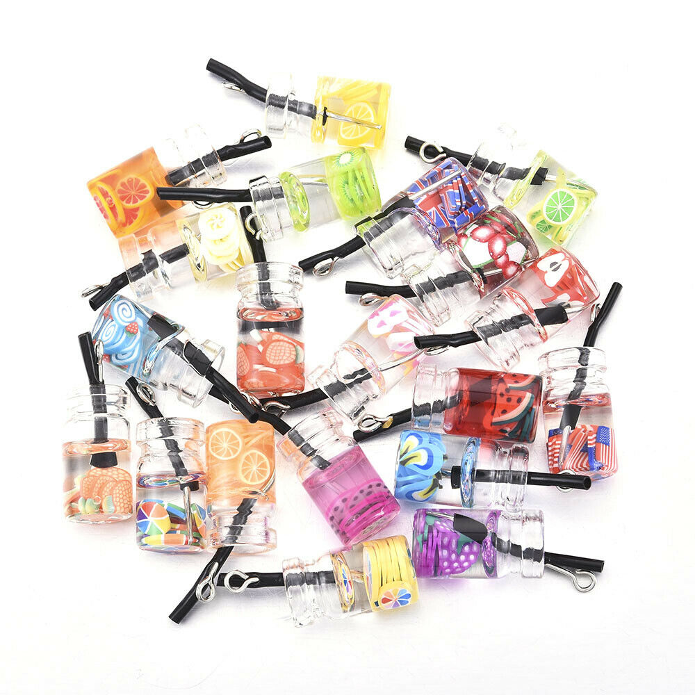 Lots 20pcs Glass Mixed Assorted Fruits Slice Juice Pendant Charm DIY Findings US