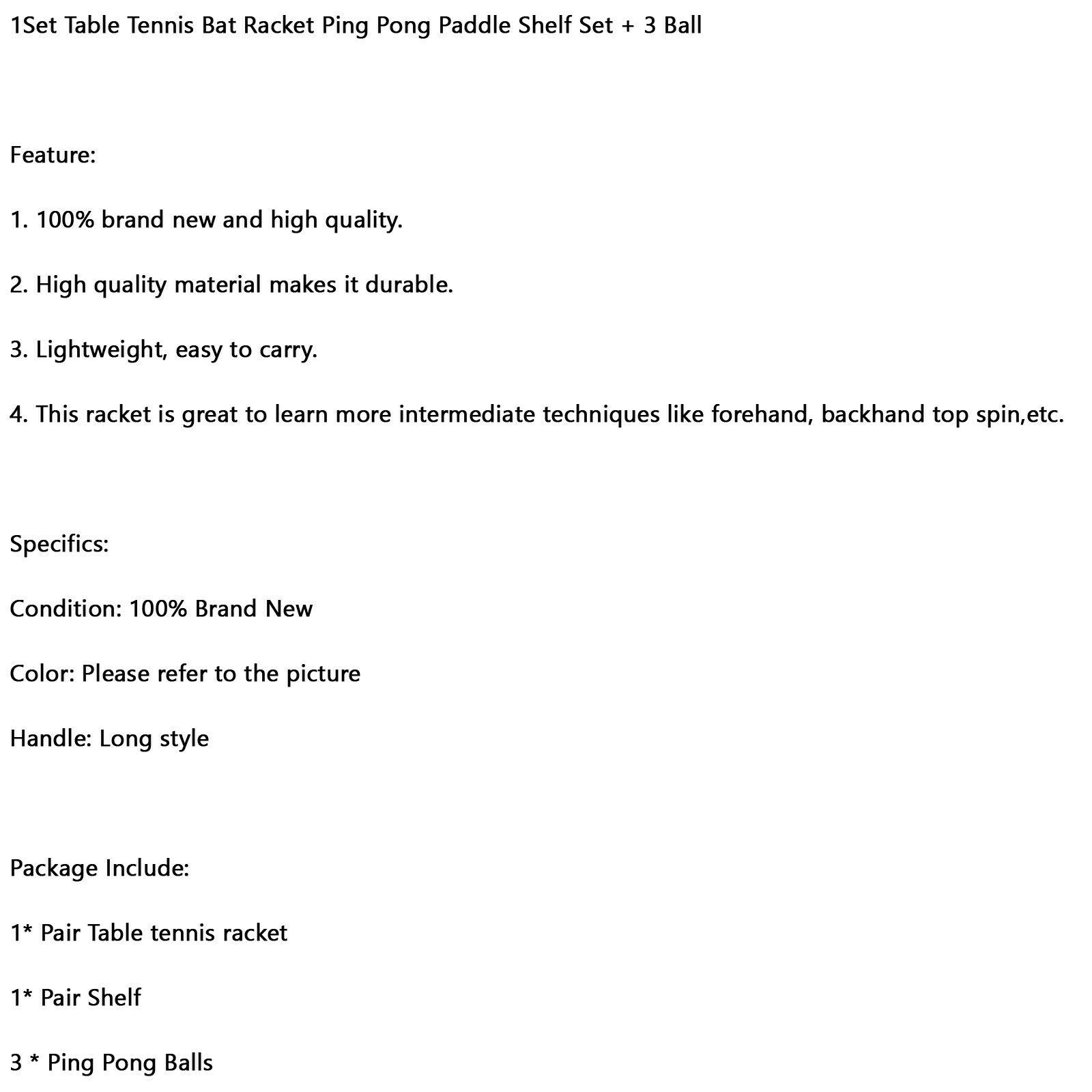 1 Set Ping Pong Table Tennis Net+2x Bat Racket Paddle+ 3x Balls