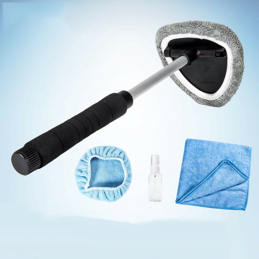 Retractable Windshield Cleaner Wiper Handle Wand Brush Set Car Clean Tool