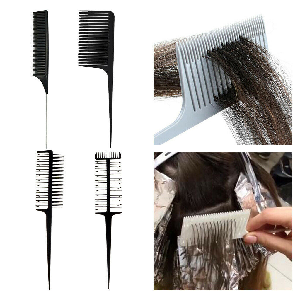 4Pcs Hairdressing Styling Foiling Hair Comb Salon Hair Coloring Dyeing Tool