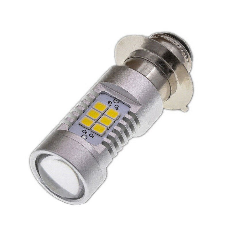 2PCS Universal 12V H6M P15D Moped Scooter LED Headlight Bulb White Fog Light