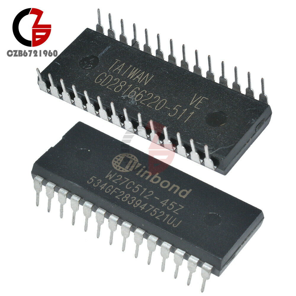 10PCS W27C512-45Z W27C512 DIP-28 IC 5V 45NS 512KBit 64K*8 Winbond EEPROM