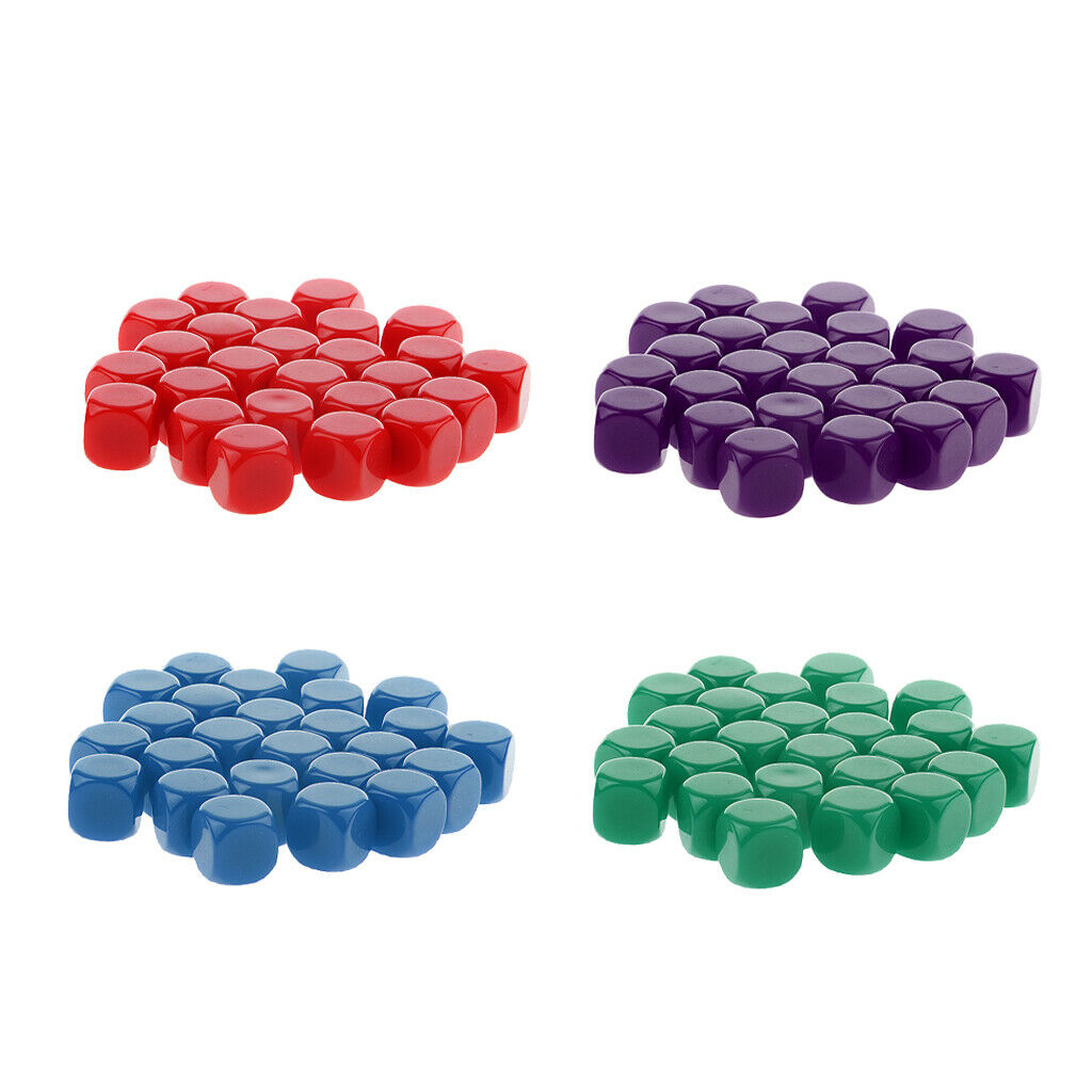 100x Blank D6 Six-sided Dices Cubes for Dragons D&D TRPG Party Game Supplies