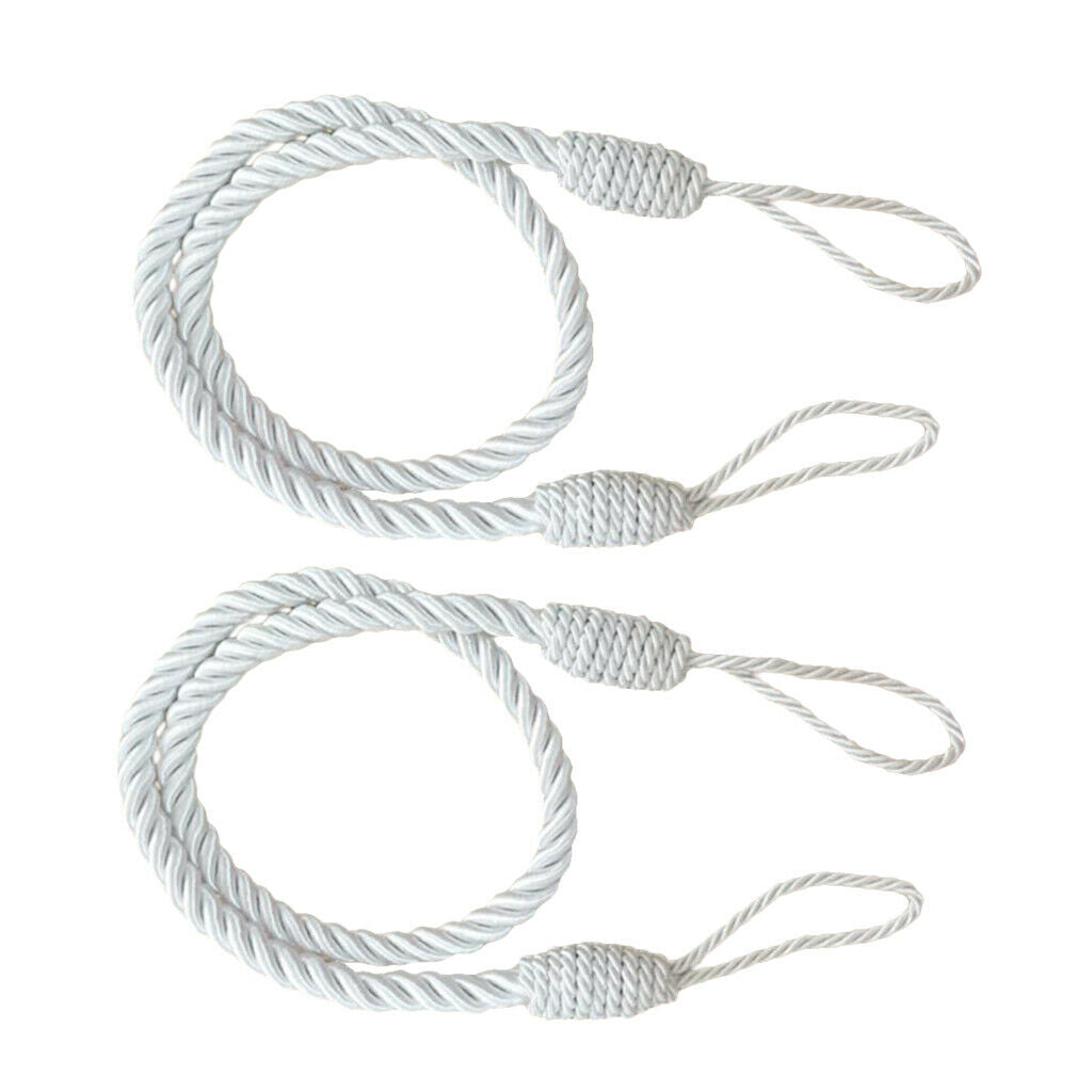 4 Units White Home Decor Tassel Curtain Closures 1