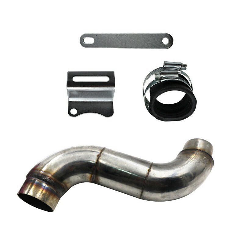 48mm Dia. Motorcycle Bike Cleaner Pod Inlet Stainless Steel Elbow Air Filter Kit