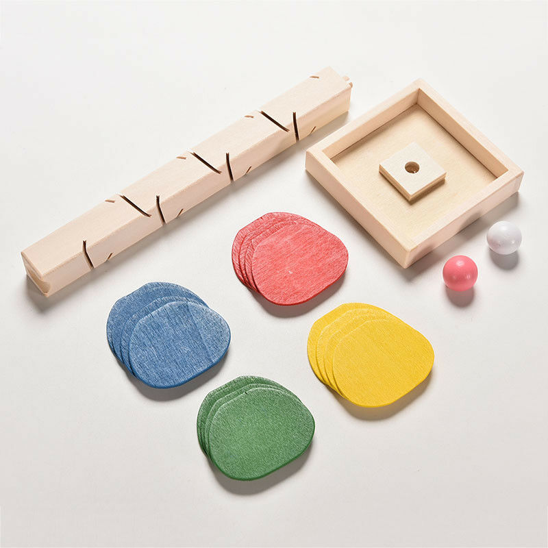 Wooden Tree Ball Run`Track Play Game Supplies Kids Intelligence Education.l8