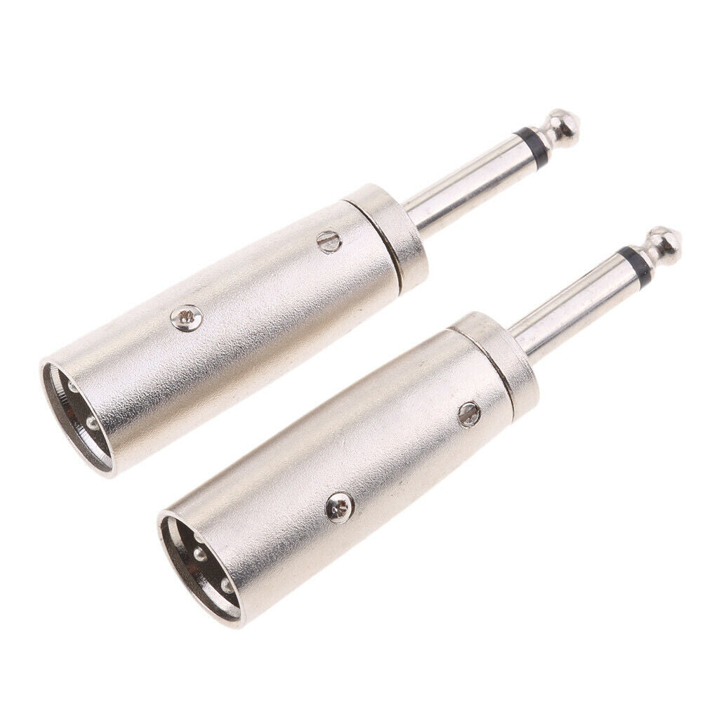 3-Pin XLR Male Plug to 6.35mm Mono Male Socket 1/4"   Mic Cable Adapter