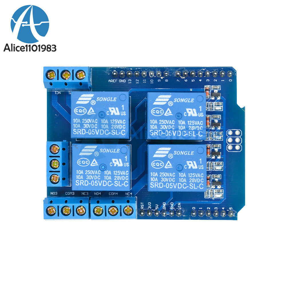 DC 5V 4 Channel Relay Shield Terminal Expended Board for Arduino UNO R3