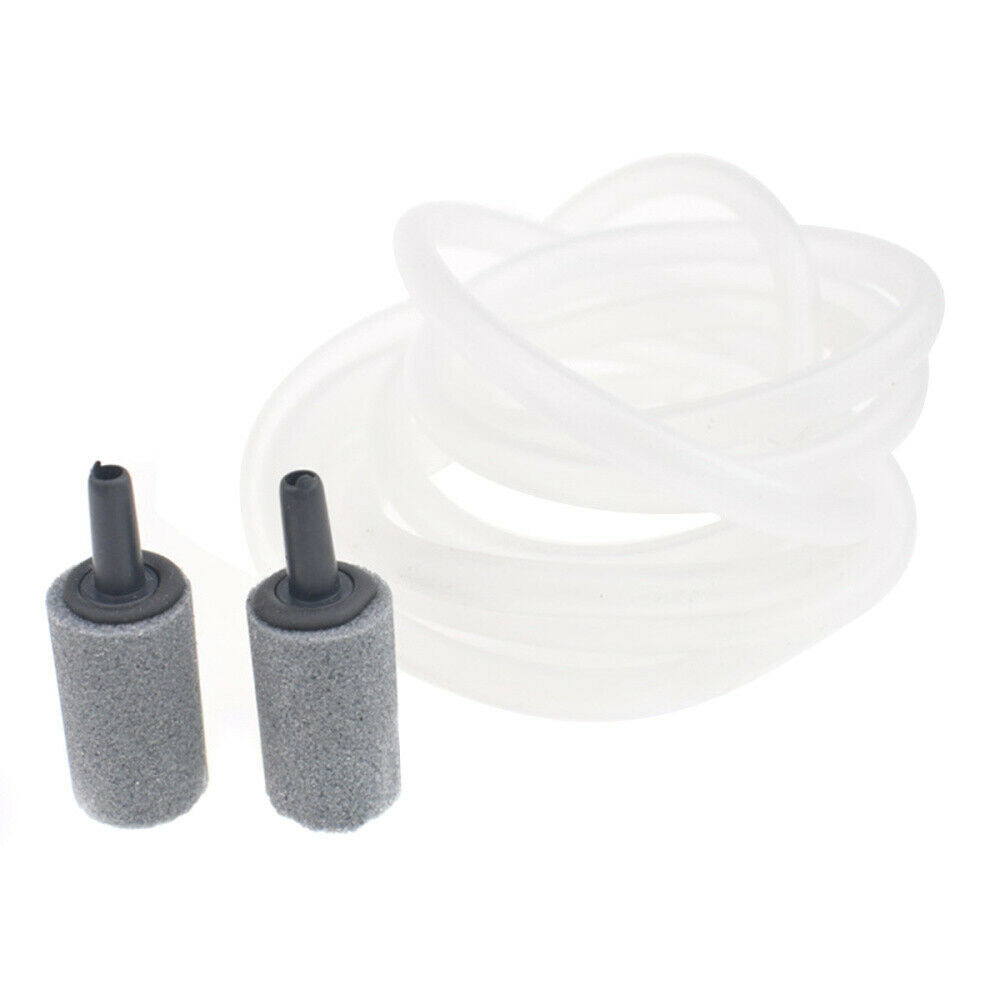 2M Silicone Aquarium Air Pump Clear Tube Hose Pipe+2pcs Air Stone For Fish Tank