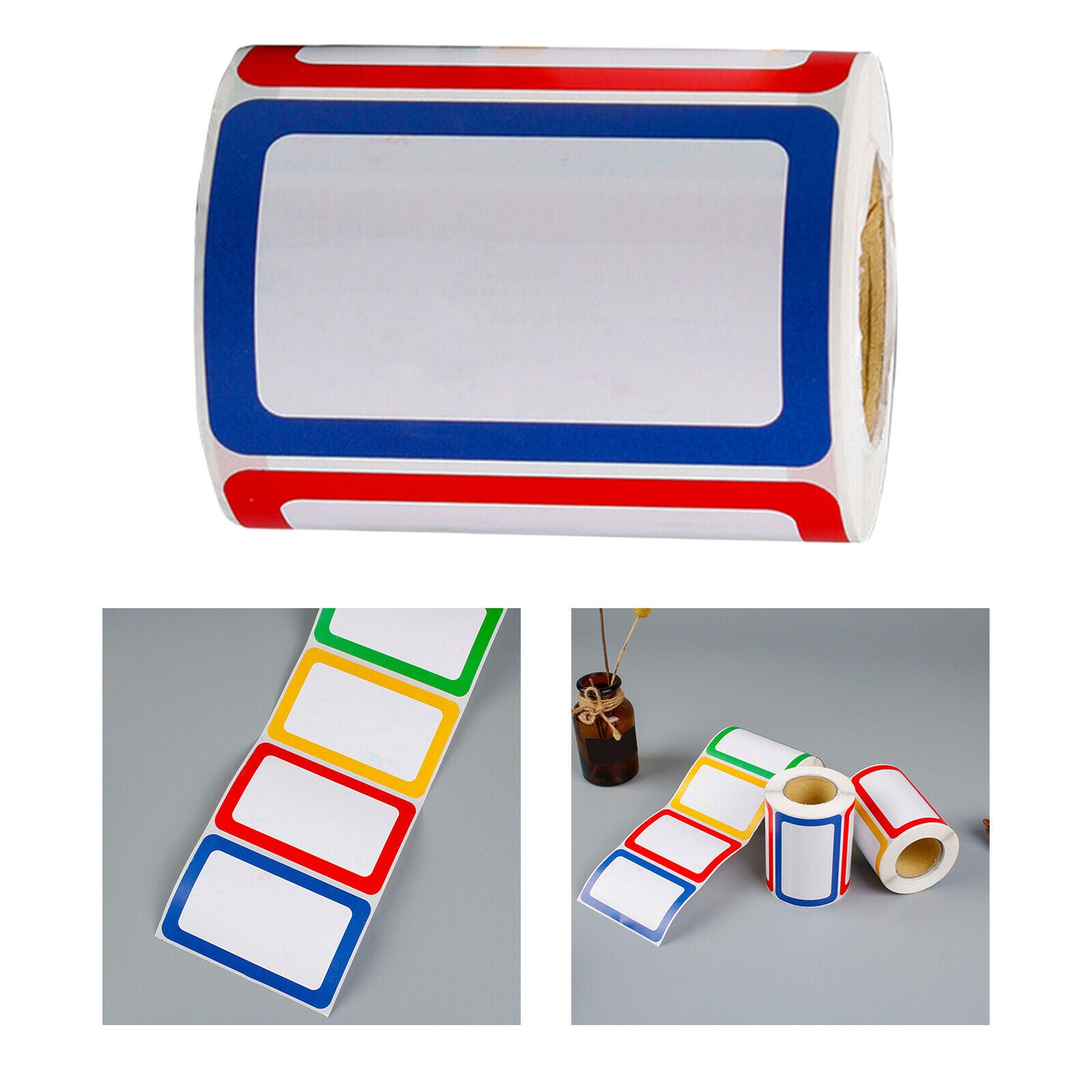 4 Colors Name Tag Labels Stickers Peel and Stick for School 3 1/2 x 2"