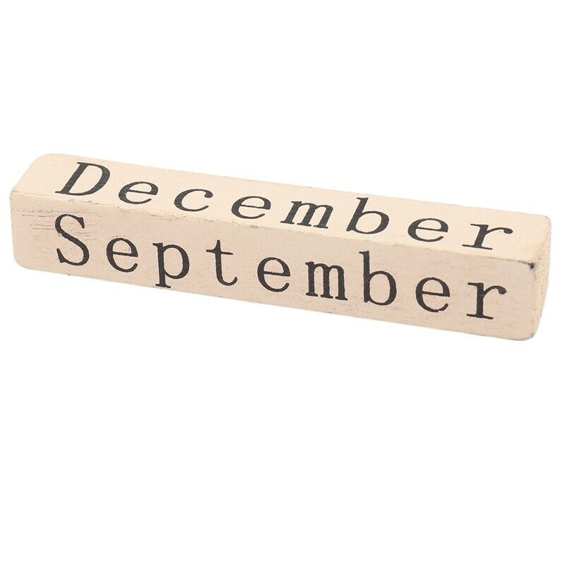 Wooden Perpetual Calendar Retro Rustic Design Living Room Decoration Diy YearlN3