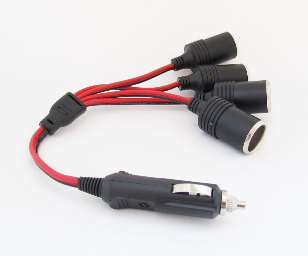 12V 24V Car Cigarette Lighter Charger 1 to 4 Way Socket Outlet Splitter Cable x1