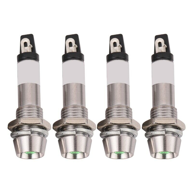 4pcs 12V 8mm Chrome LED Dashboard Warning Indicator Signal Light Lamp Bulb Z5V4