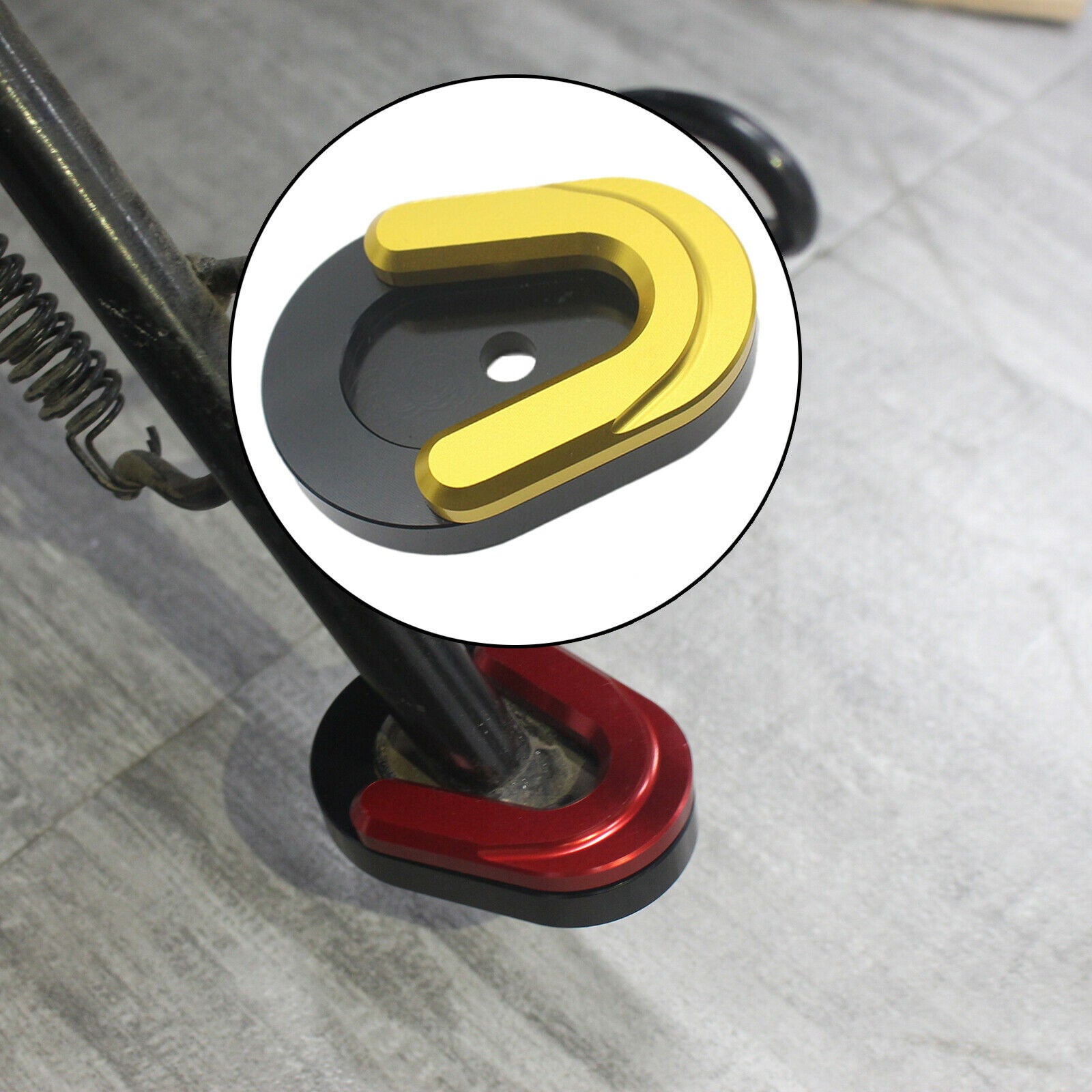 Side Enlarger Pate Pad Kickstand Extension Pad for VESPA 2013 - 2021 Yellow