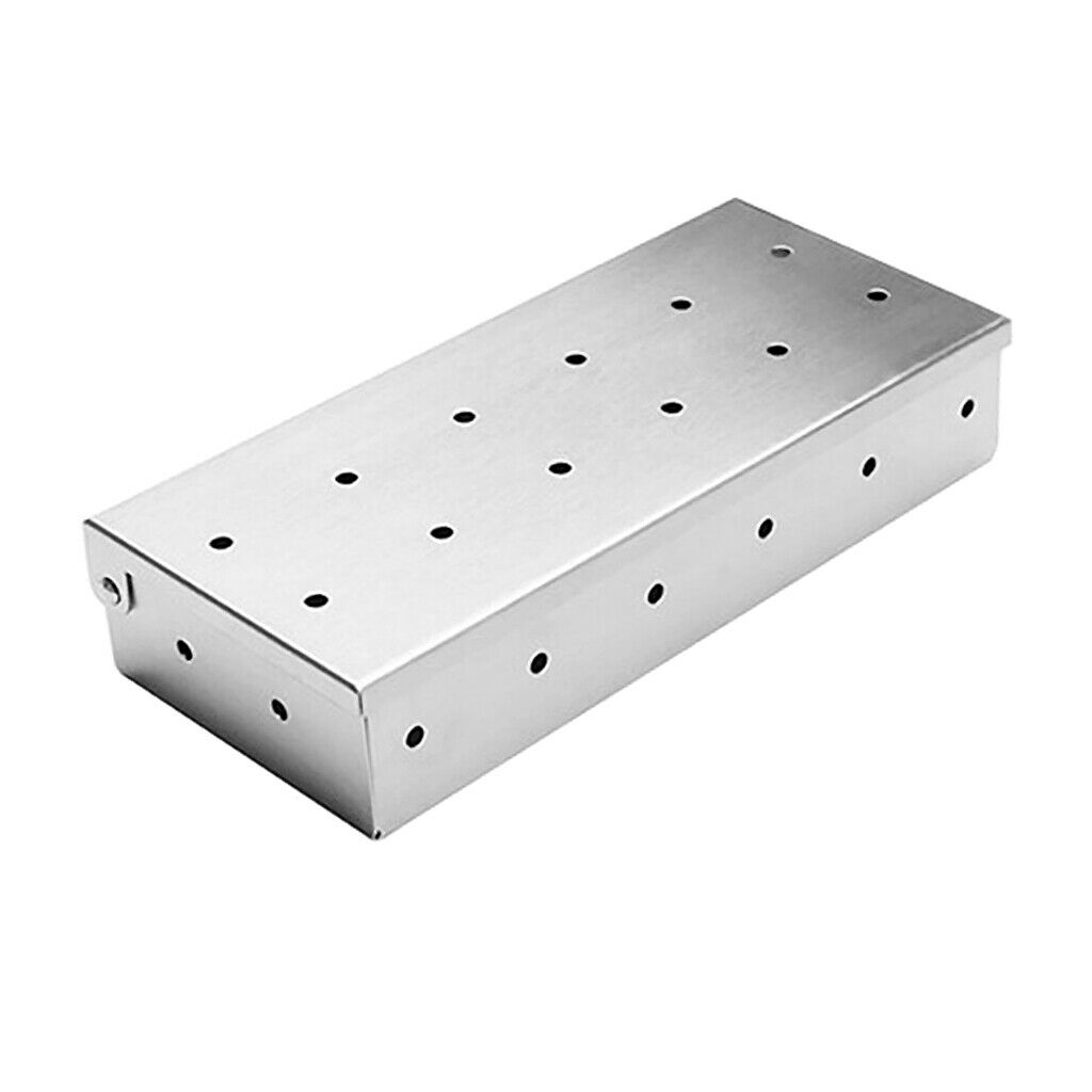 2Pcs Heavy Duty Stainless Steel Meat Smoking Barbecue Smoker Box For Wood