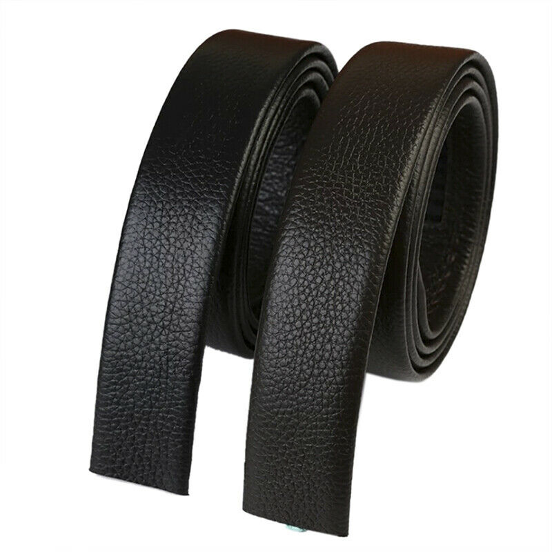 Men's Leather Belt Headless Double-sided Lychee strip Automatic Buckle Waistb Kt