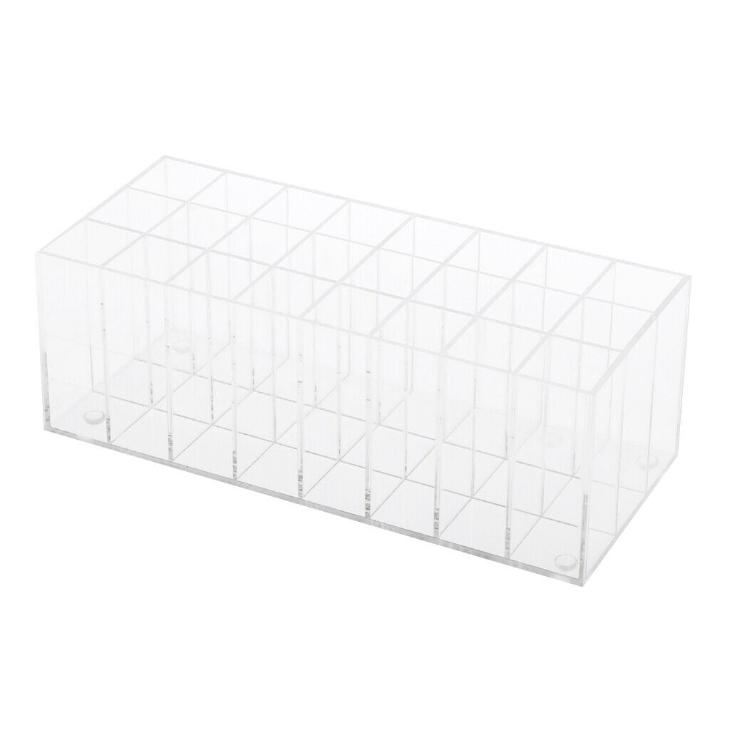 1 Piece Transparent 24 Spaces Acrylic Lipsticks Holder, Cosmetic Lipsticks/Nails