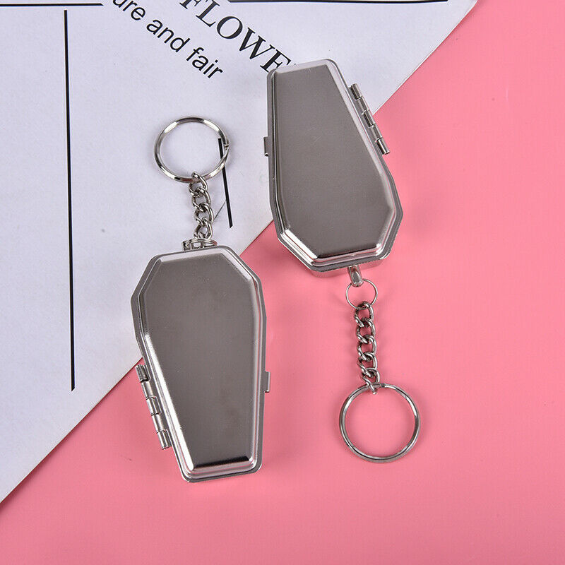 Ashtray Ash Coffins Tabut Shape Portable Ashtray Metal Keychain With ButtonBDDD