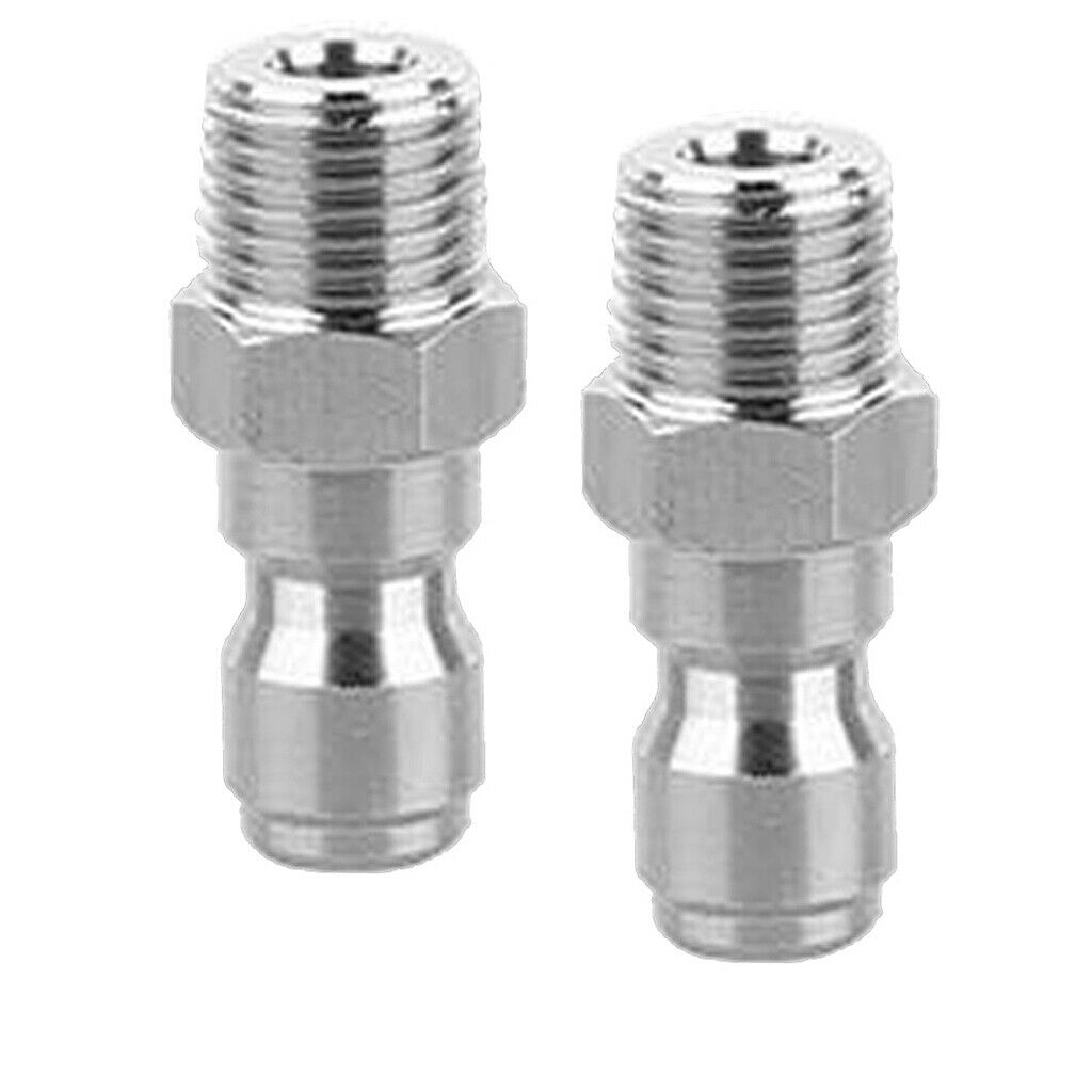 2Pcs Pressure Washer Hose Adaptor Coupler Fitting for 1/4" G Male Pipe 4cm