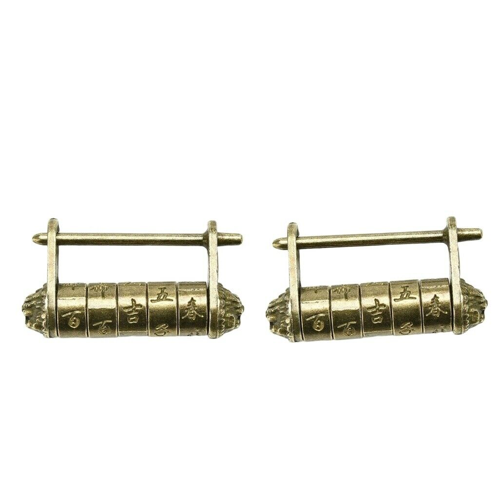 2pcs Retro Chinese Padlock Zinc Alloy Jewelry Box Lock Collection