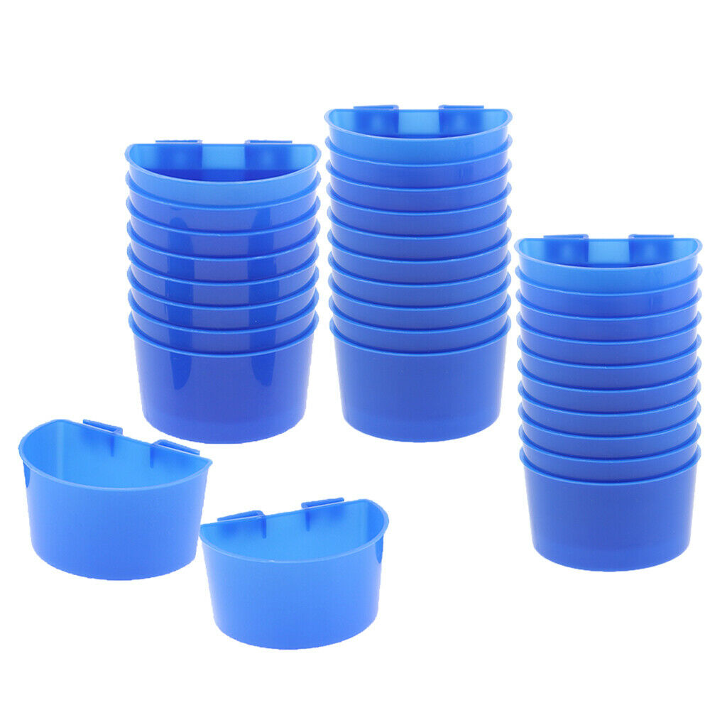 Lot of 30 - Bird Pigeon Parrot Feeder Cups Bowls Feeding Bowl Sand Cups Blue