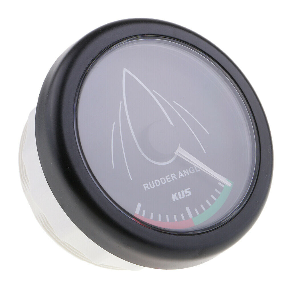 12V/24V Rudder Angle Indicator Gauge 52mm 2" Black for Boat Marine
