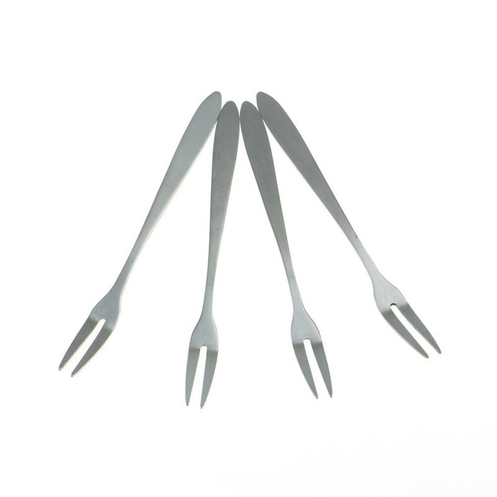 6pcs creative stainless steel fruit sign two tooth fork cake dessert for.l8