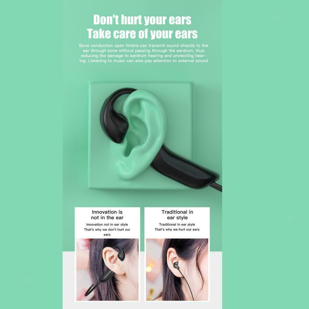 2x Open-Ear Bone Conduction Headphones Sport Music Stereo Running Earphones