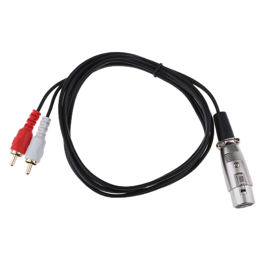 Female XLR to RCA Male Wire HIFI Stereo Audio Connection Microphone Cable