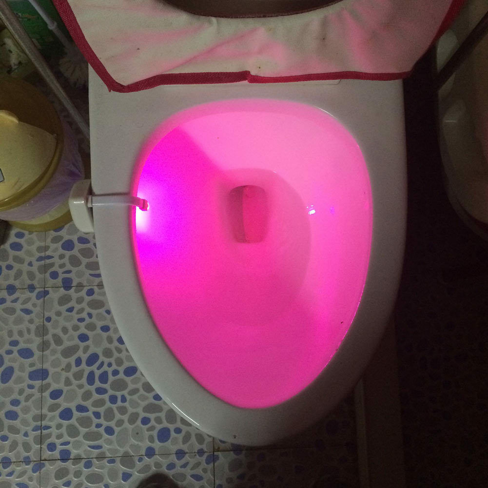 8 Color LED Toilet Bathroom Night Light Human Motion Activated Seat Sensor Lamp