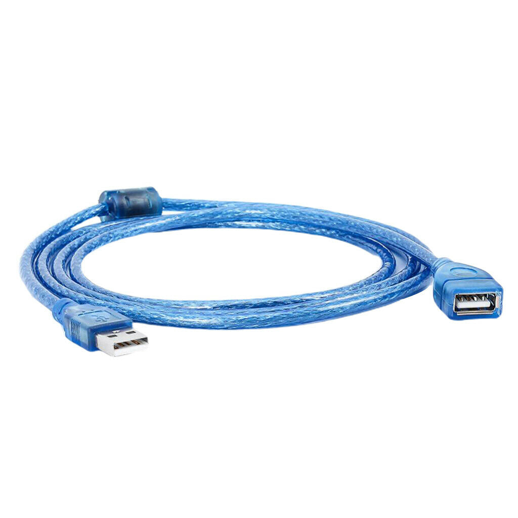 High Speed USB 2.0 Extension Cable Transparent Male To Female Cord 1.5Meters