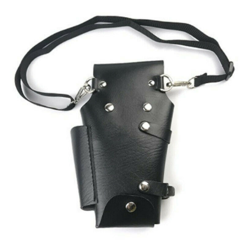 Hairdresser Scissor Holster Barber Tool Belt Bag Pu Leather Pouch Case Black
