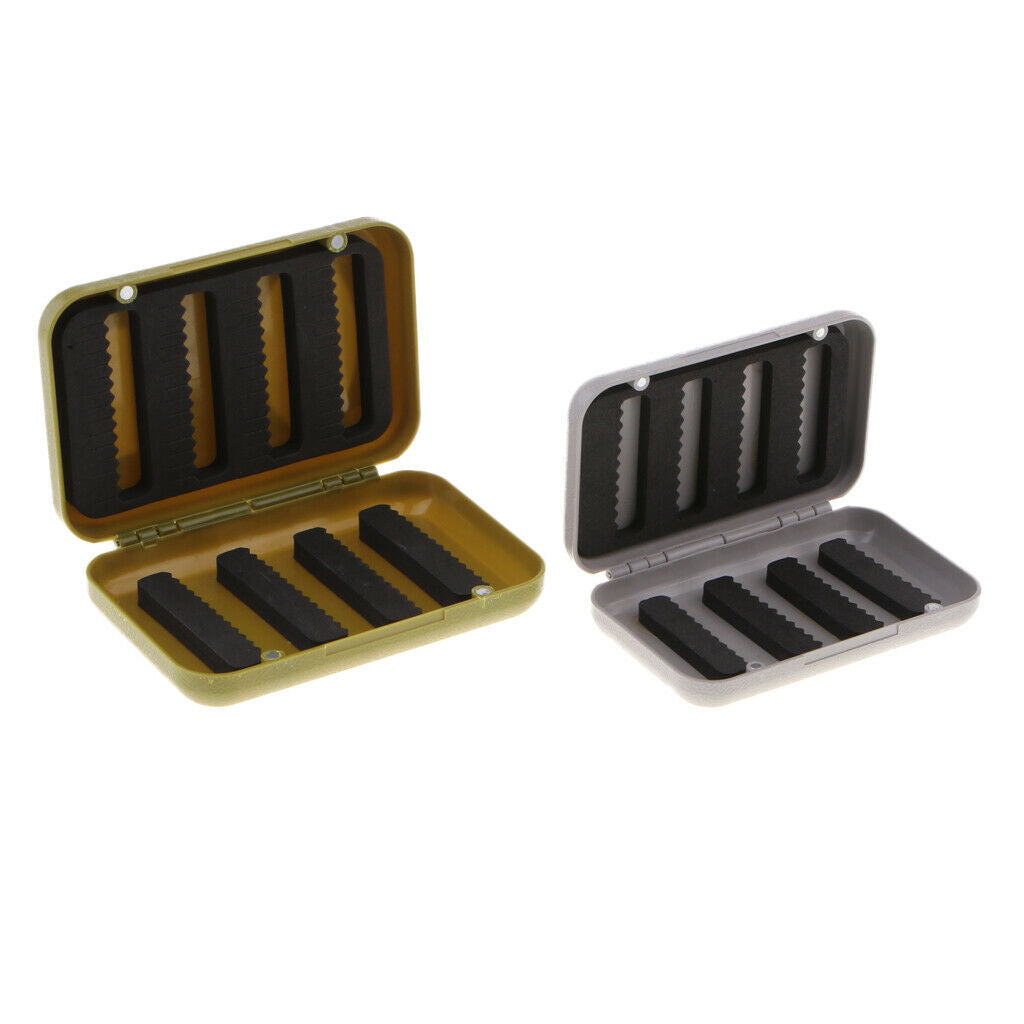 2PCS   Fly Fishing Box Portable Slit Foam Fish Lures Hooks Jigs Case