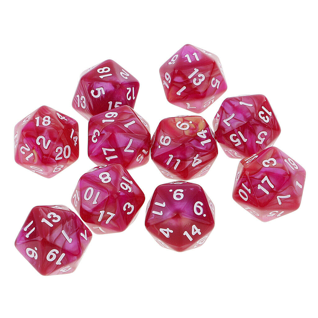 D20 Multi Side Dices for Roleplaying Game DND Game Math Teaching Purple Red