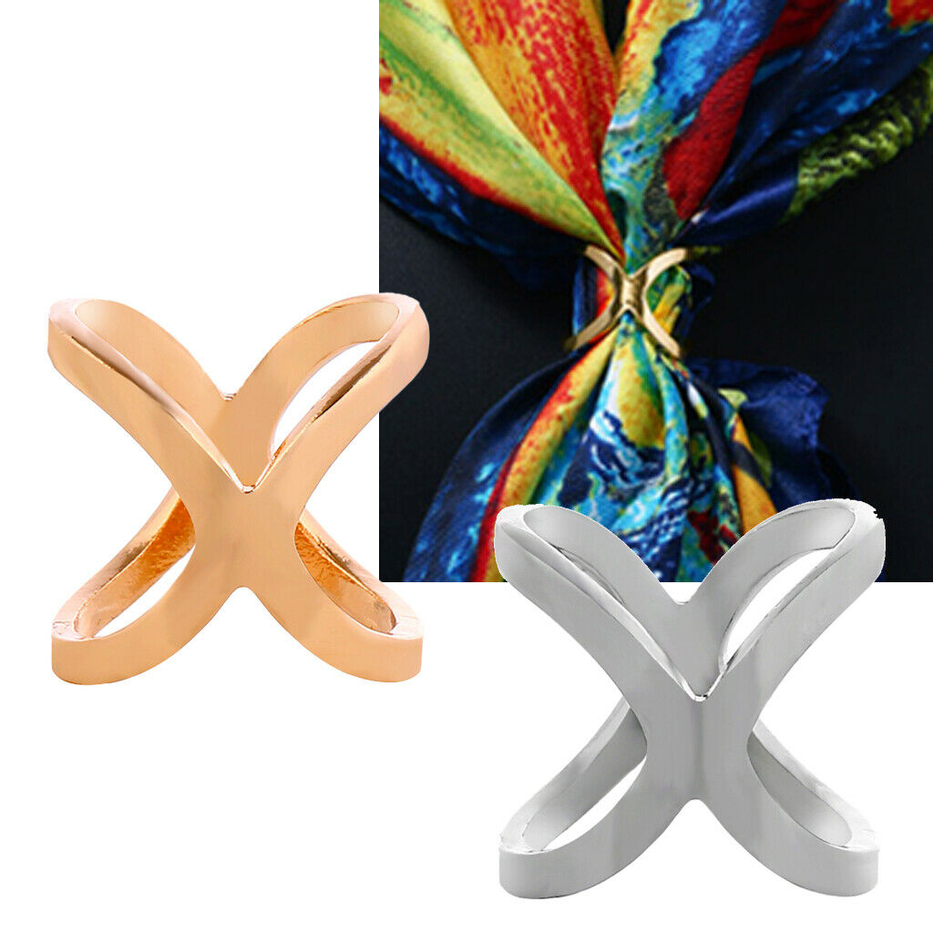2Pcs Girl Scarf Ring Clip Buckle Scarf Holder Party Jewellery Accessories Gift