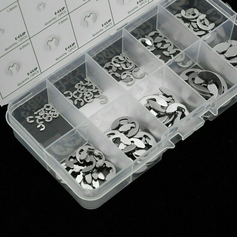 Stainless Steel E Clips C Circlip Kit Retaining Ring 120 X Assorted M1.5 -M10m