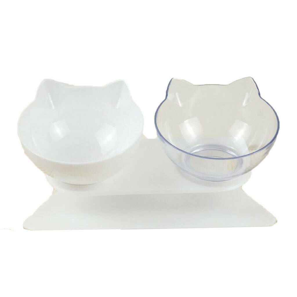 Plastic Pet Feeding Dual Bowl Non-Slip Multi-purpose Food Water Dispenser