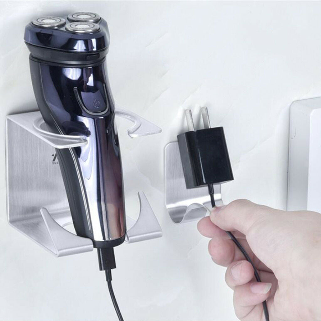 Razor Holder Shaver Storage Rack Hook with Self Adhesive Gum Stainless Steel
