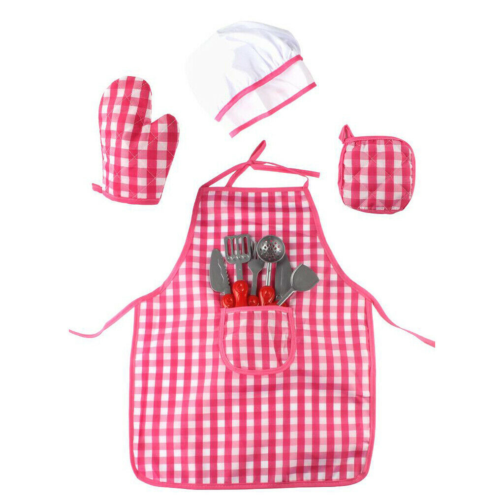 Chef Cook Role Costume Apron Dress Up Clothes Toys Kitchen Accessories Age