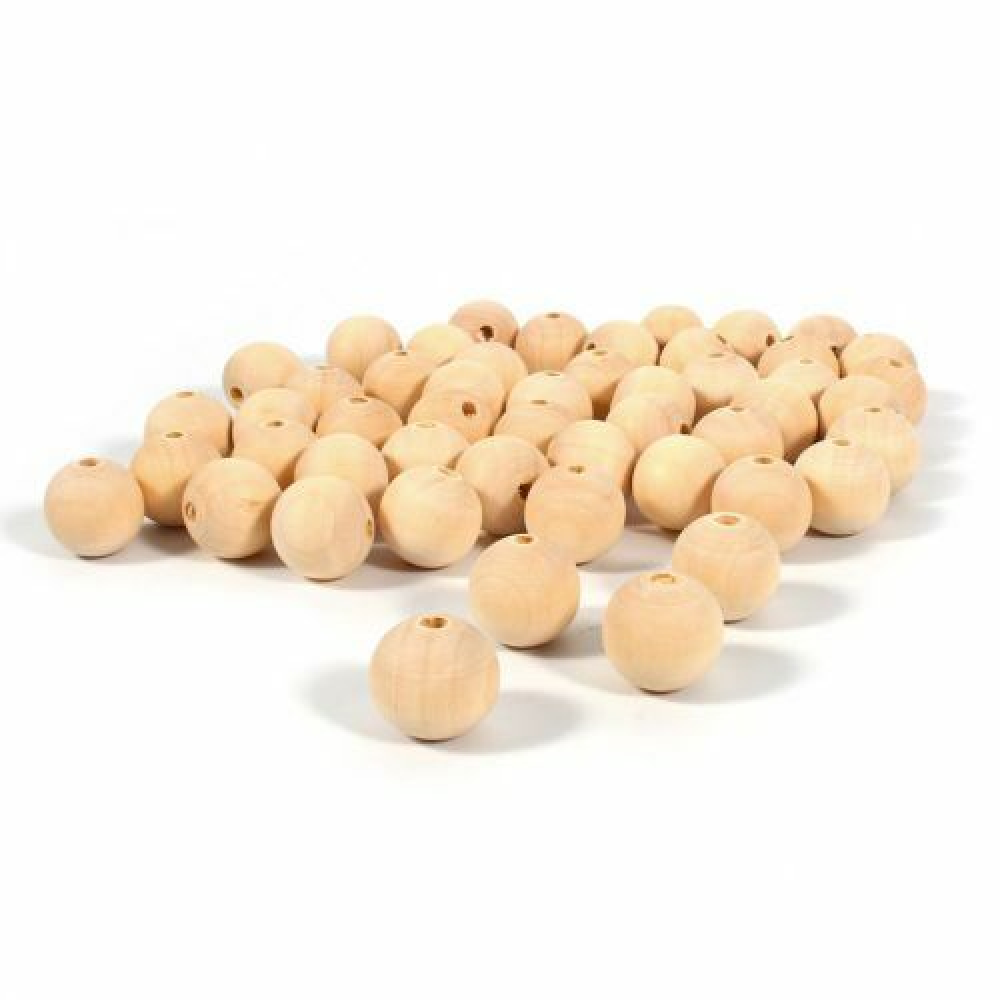 25pcs Bulk 20mm Round Unfinished Wood Beads  Craft
