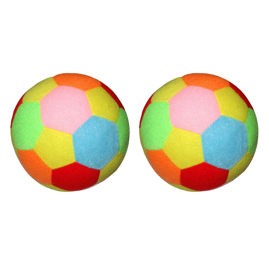 Set of 2 Colorful Football Soft Ball Indoor and Outdoor Soccer Ball Kids Toys